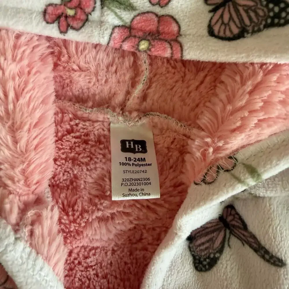 Hudson Baby Infant Girl Mink with Faux Fur Lining Robe Cover-Up Hummingbird Gard